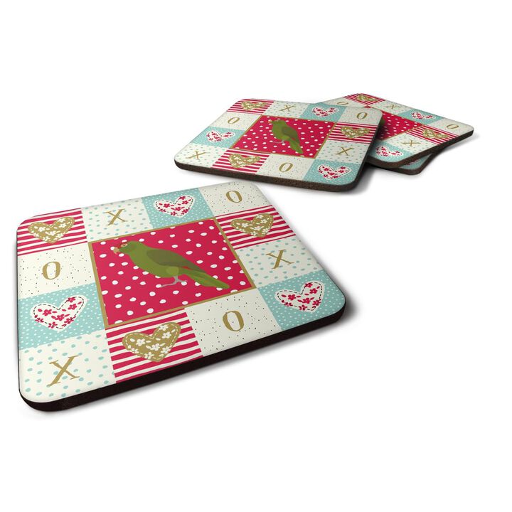 Caroline's Treasures CK5519FC Amazon Parrot Love Foam Set of 4 coasters, Multicolor