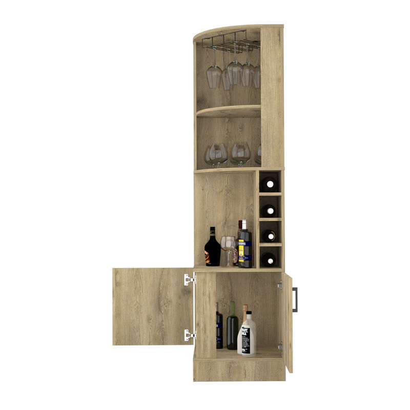 Corner Bar Cabinet Papprika, Living Room, Aged Oak