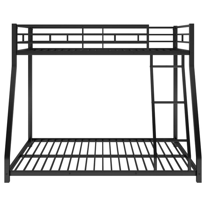 Merax Modern Metal Floor Bunk Bed with Sloping Stairs
