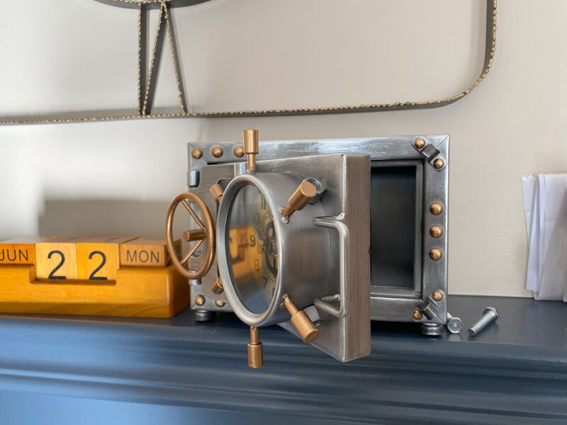 SilverTable clock with Piggy Bank