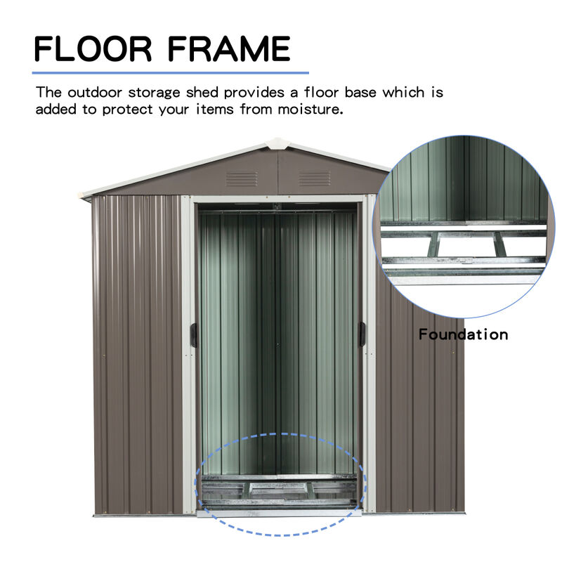 8FT X 4FT Outdoor Metal Storage Shed