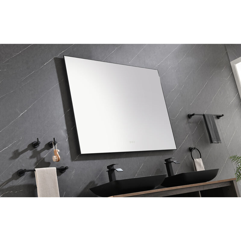 LED Backlit Bathroom Mirror Wall-Mounted Vanity Mirror with Smart Touch Button for Stylish Bathroom Lighting