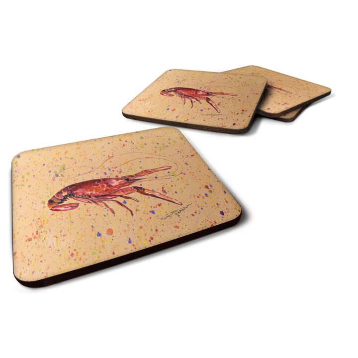 Caroline's Treasures 8468FC Crawfish Foam Coasters (Set of 4), 3.5 H x 3.5 W, Multicolor