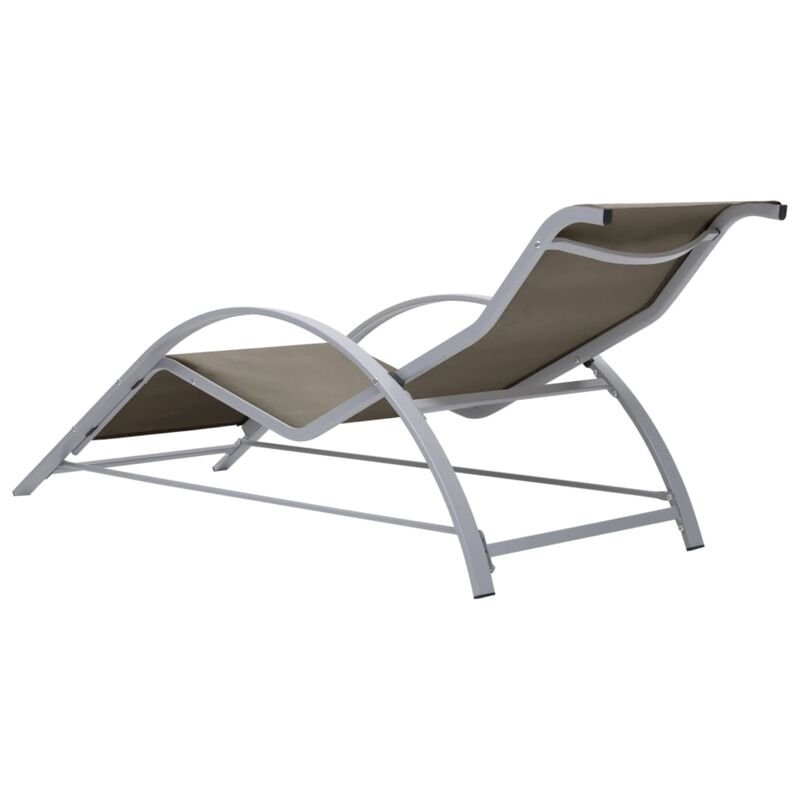 vidaXL Patio Sunlounger with Powder-Coated Aluminum Frame and Weather-Resistant Textilene, Comfortable and Durable, Taupe