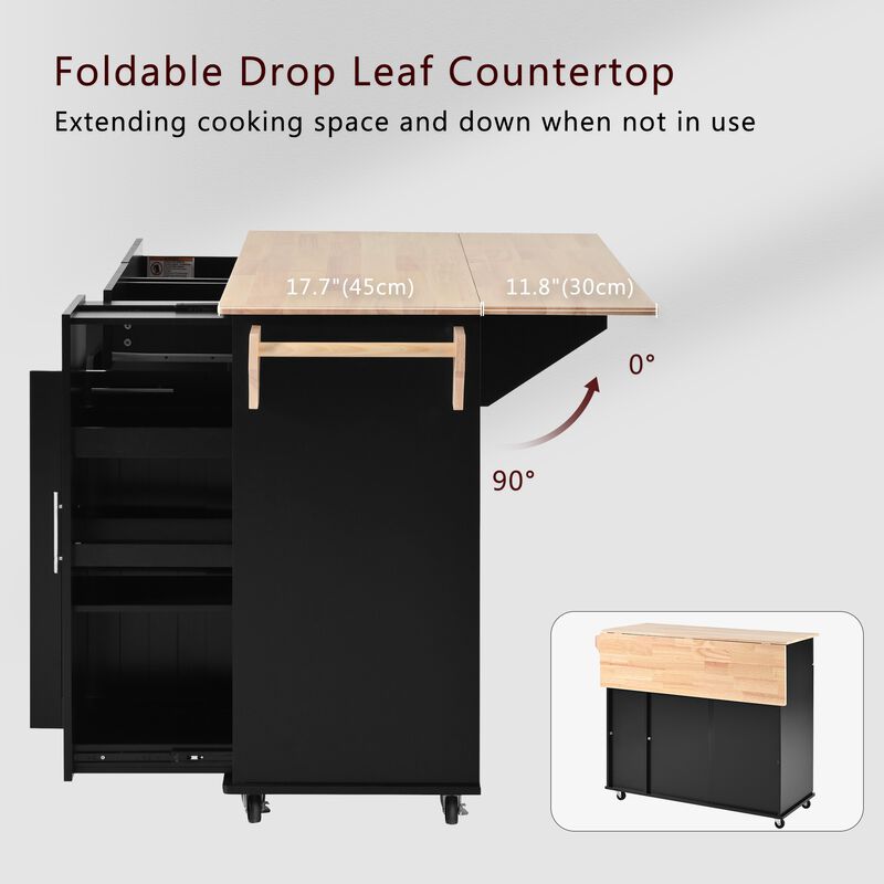 Merax Kitchen Storage Island Cart on Wheels