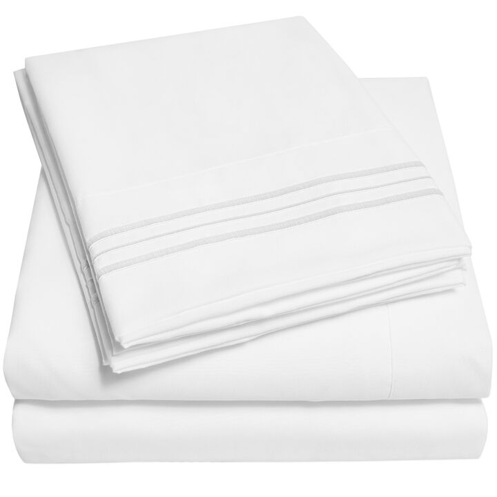5 Piece Sheet Set, Ultra Soft 1800 Series Collection - Split King, Royal Blue