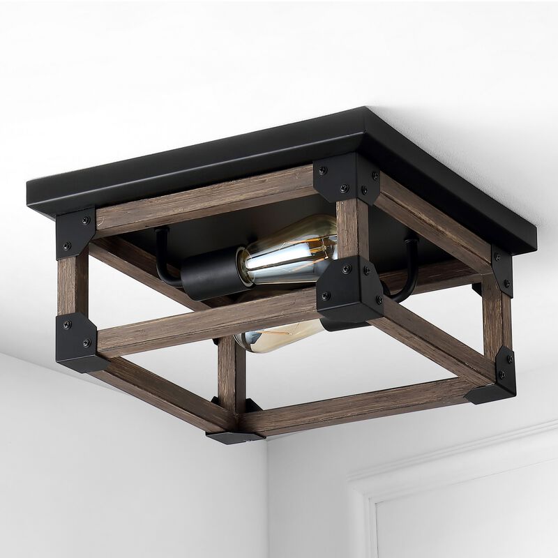Cheshire 2-Light Iron Rustic Farmhouse LED Flush Mount