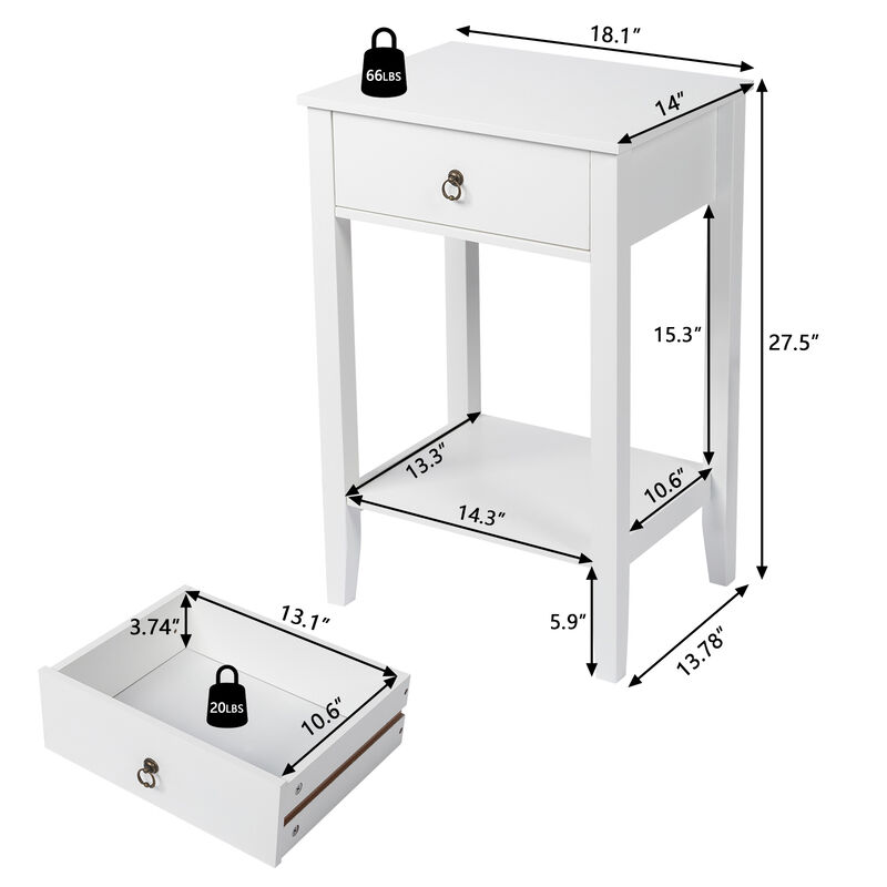 Two-Layer Bedside Table Stylish and Functional Nightstand for Bedroom Storage