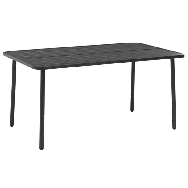 vidaXL 7 Piece Outdoor Dining Set Steel Dark Gray