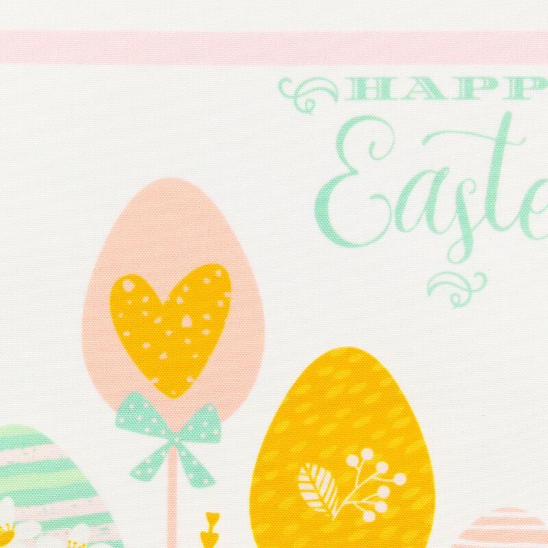72" Pastel "Happy Easter" Striped Table Runner