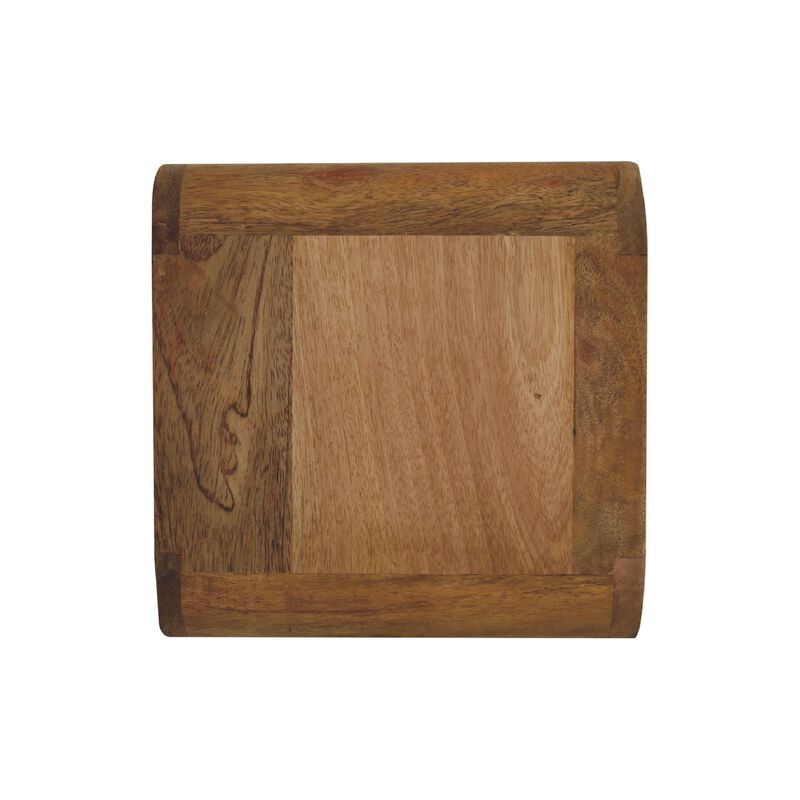 Mini Curve Oak-ish Solid Wood 2 Drawers FloatingNightStand