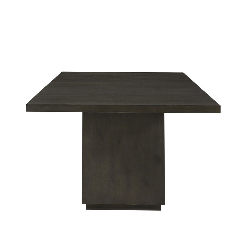 Jose 72-95 Inch Acacia Wood Dining Table, Open Plinth Base, Rustic Brown - Benzara