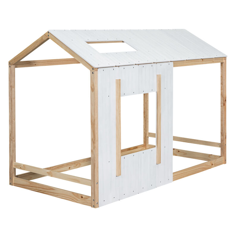 Merax House Platform with Roof and Window