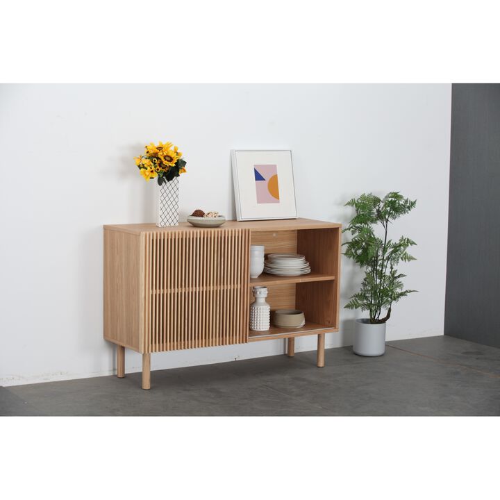 Modern Sideboard With 4 Cabinet, Storage Cabinet, TV Stand, Anti-Topple Design