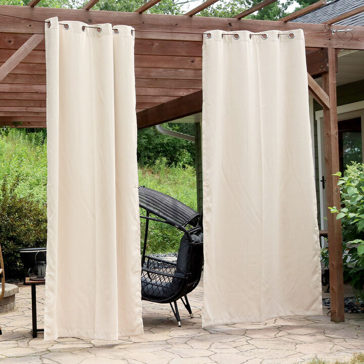 Sunnydaze Room Darkening Curtain Panel - Beige - 52 in x 108 in - Set of 2
