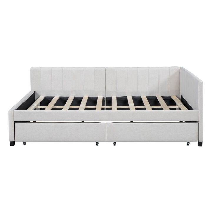 Merax Upholstered Daybed with 2 Storage Drawers