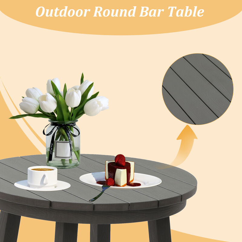 MONDAWE  3-Piece Plastic Outdoor Patio Adirondack Chair and Table Set