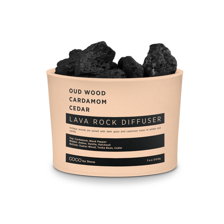 Lava Rock Diffuser - Oudwood, Cardamom, Cedar