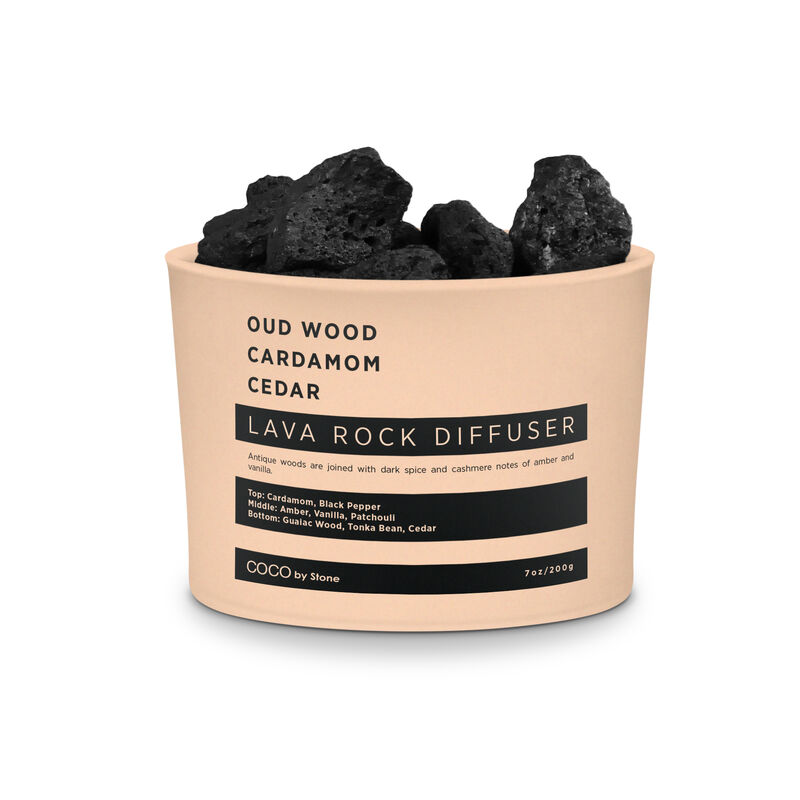 Lava Rock Diffuser - Oudwood, Cardamom, Cedar
