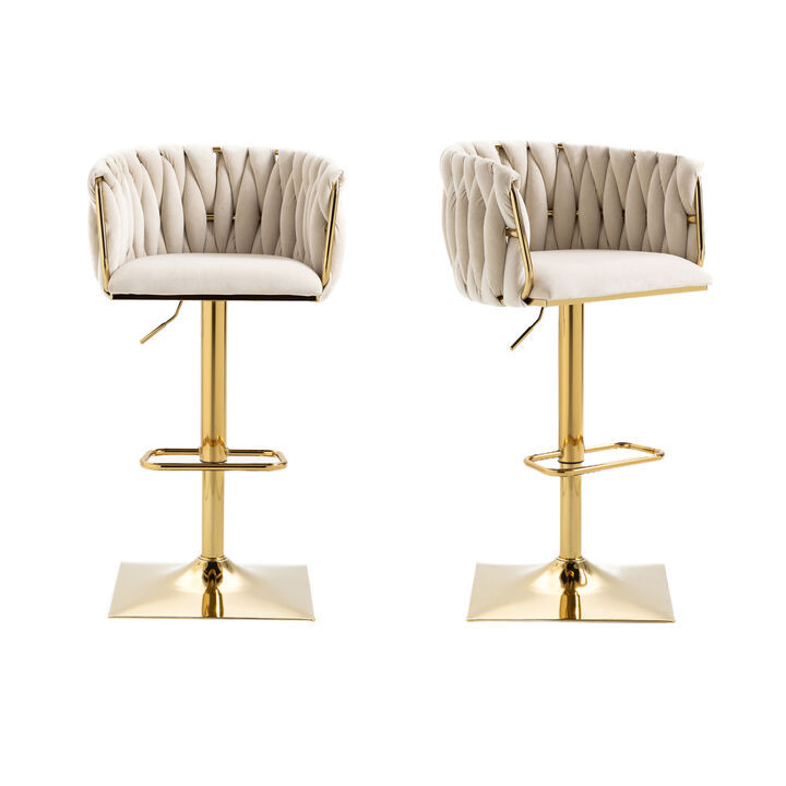 Vintage Bar Stools With Back And Footrest Counter Height Dining Chairs