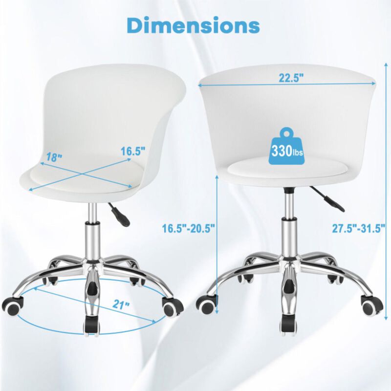 Hivvago Set of 2 Office Desk Chair with Ergonomic Backrest and Soft Padded PU Leather Seat