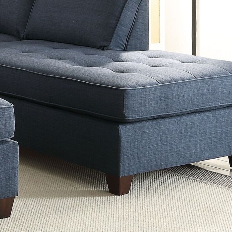 2pc Reversible Chaise Dorris Fabric Sectional Sofa Set Living Room Furniture Couch