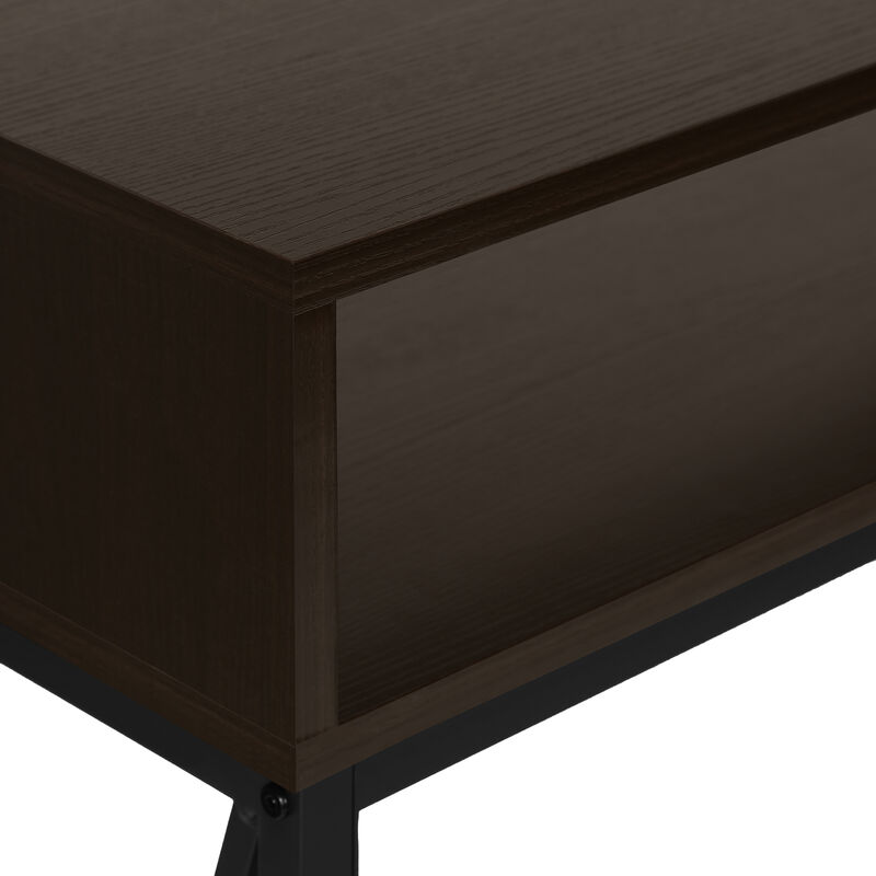 Monarch Specialties I 3574 Accent Table, Console, Entryway, Narrow, Sofa, Living Room, Bedroom, Metal, Laminate, Brown, Black, Contemporary, Modern