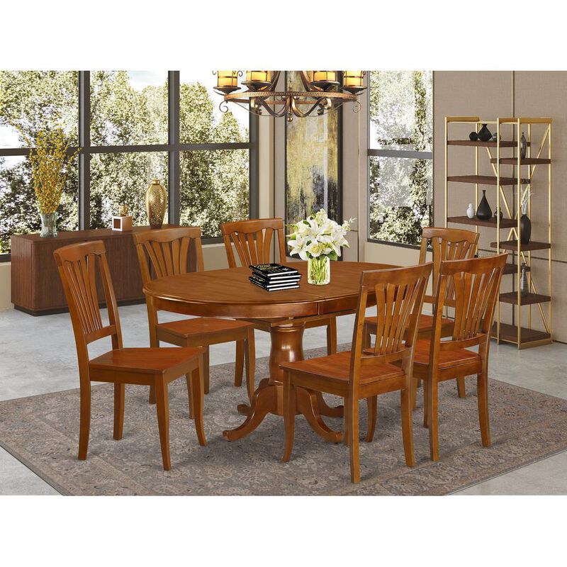 East West Furniture 7  Pc  Dining  room  set  for  6-  Kitchen  dinette  Table  and  6  Kitchen  Chairs
