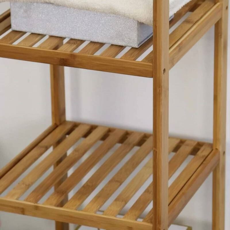 Hivvago Solid Wood 4-Tier Bathroom Storage Shelving Unit