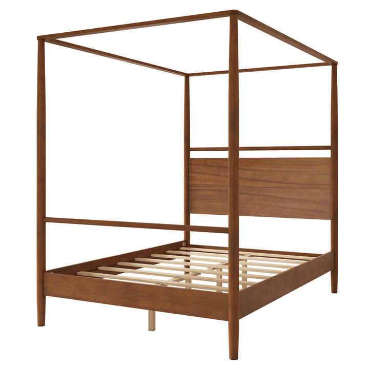 Merax Solid Wood Canopy Bed Frame with 4 Corners Design