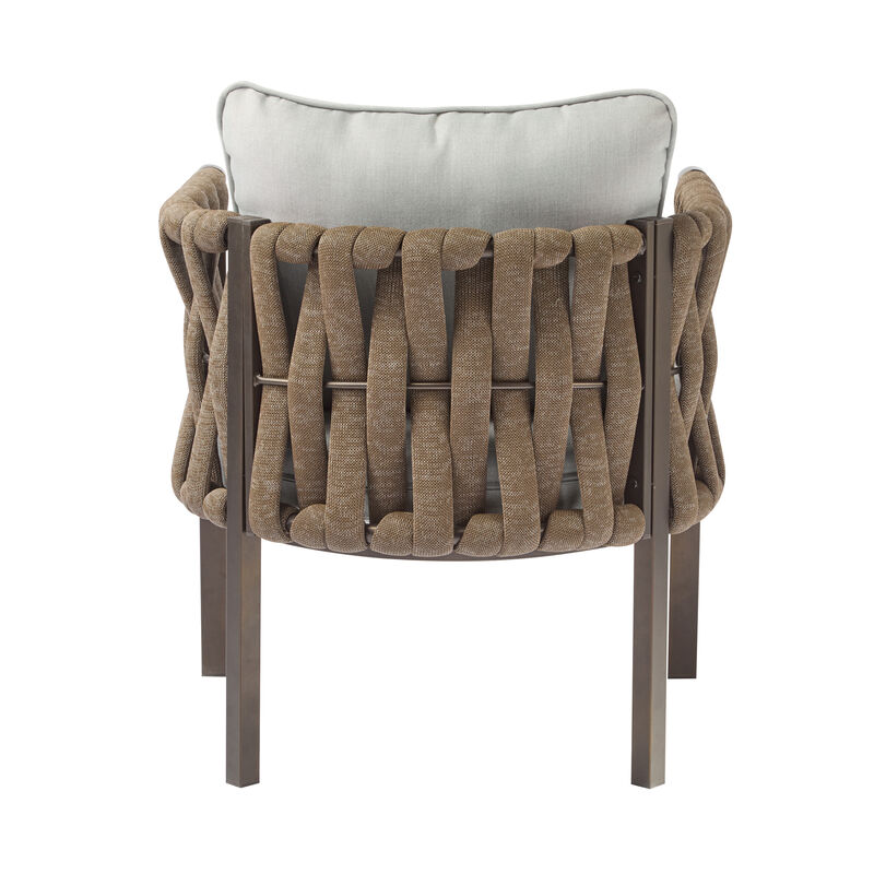 Merax 2-Pieces Outdoor Metal Patio Club Chair Arm Chair with Cushion