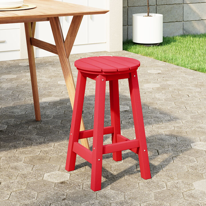 WestinTrends 24" HDPE Outdoor Patio Round Counter Height Bar Stool