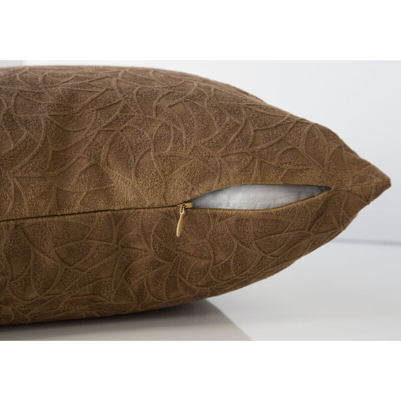 Monarch Specialties I 9269 Pillows, Set Of 2, 18 X 18 Square, Insert Included, Decorative Throw, Accent, Sofa, Couch, Bedroom, Polyester, Hypoallergenic, Brown, Modern