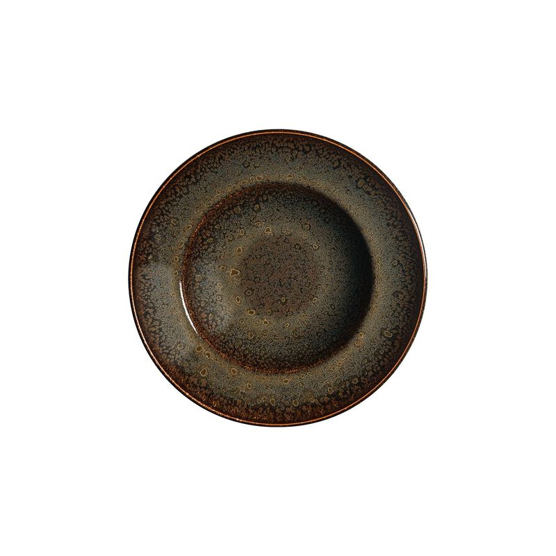 Tierra dia.11.75" h:2.5" 19 oz. Round Brown Porcelain Bowl (Set of 2)