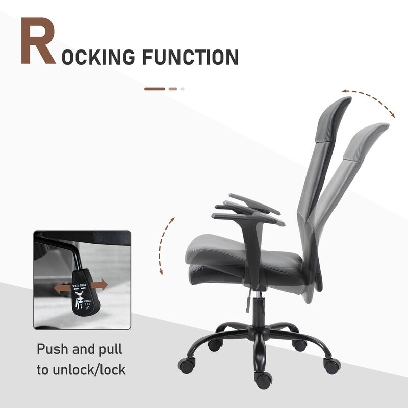 Black Executive Comfort: High-Back Faux Leather Office Chair