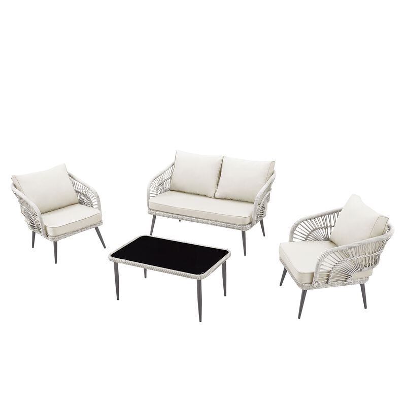 Inspired Home Arsema  Outdoor 4pc Seating Group