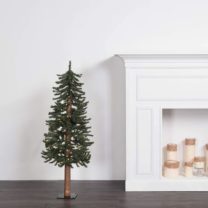 Vickerman  Natural Bark Dura-Lit Alpine Tree with Warm White LED Lights - 2 3 & 4 ft.