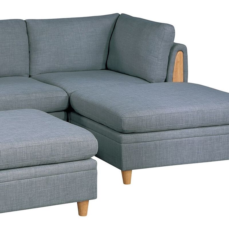 5 Piece Modular Sectional Set with Ottomans