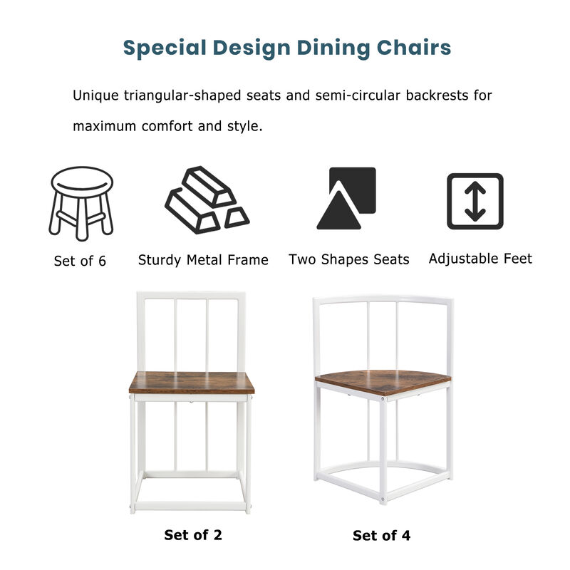Modern 7-Piece Dining Table Set with 6 Stools