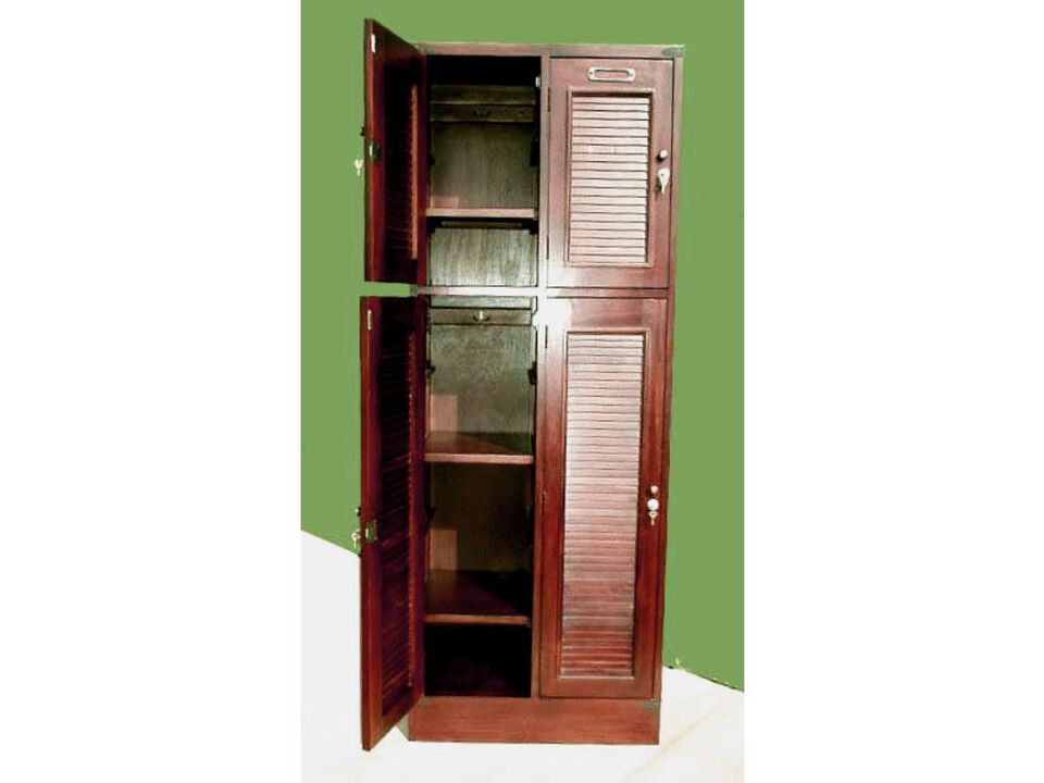 Louvered Double Locker Cabinet