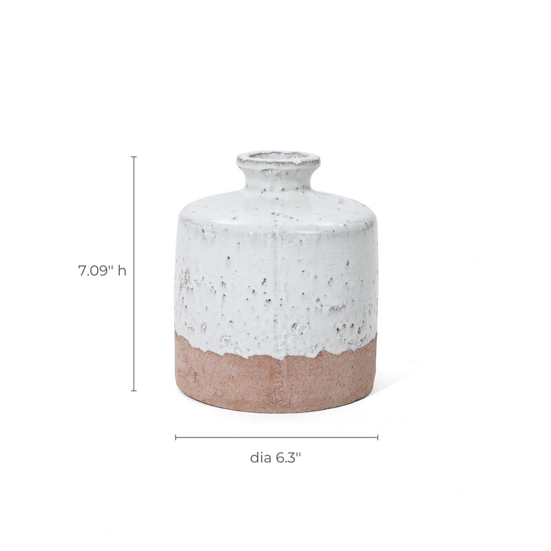 LuxenHome Two-Tone Rustic Terracotta Jug Vase