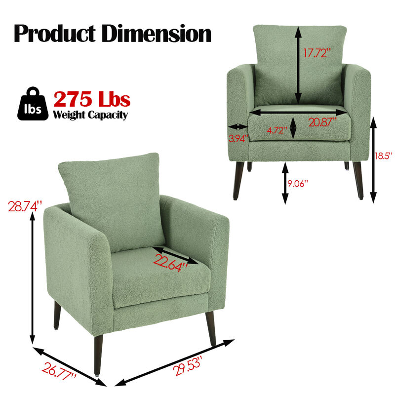 Merax Fabric Armchair Club Accent Chair for Living Room