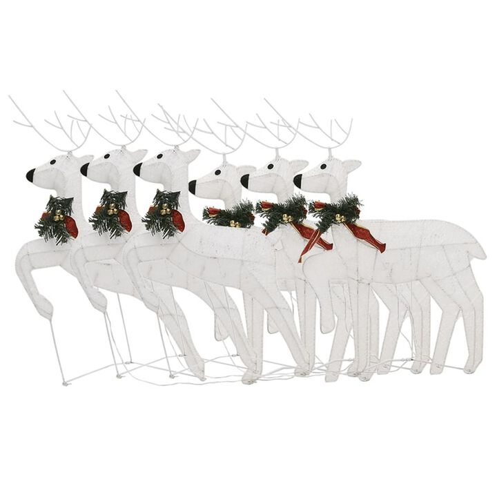 Garden 6pc Reindeer Christmas Decoration Set, 120 LEDs, Cool White - Benzara