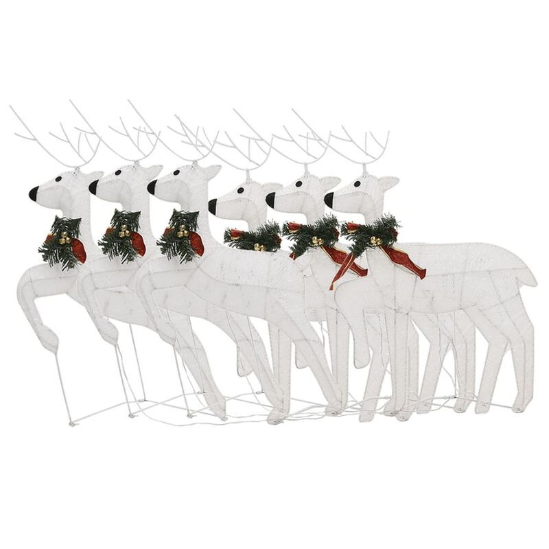 Garden 6pc Reindeer Christmas Decoration Set, 120 LEDs, Cool White - Benzara