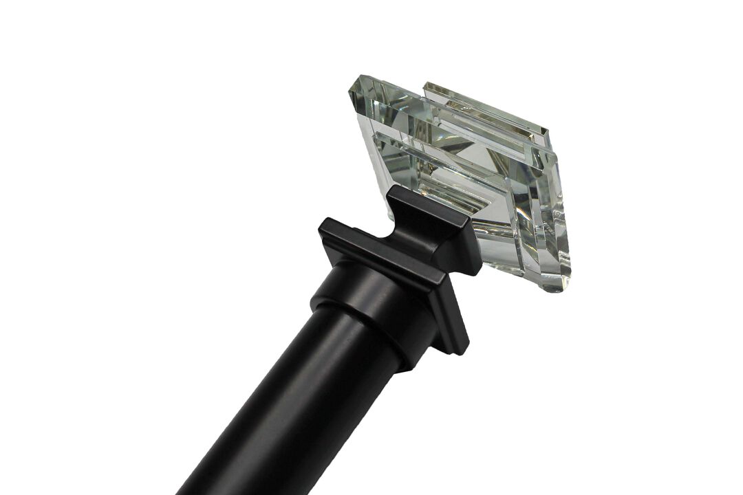 Linen Avenue Glass Square Double Window Curtain Rod Set