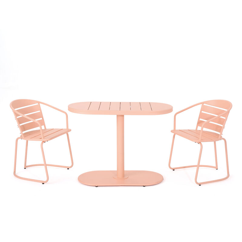 Stylish and Durable 3-Piece Matte Teal Oval Patio Set