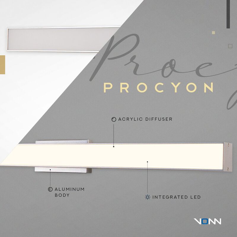 VONN Lighting Integrated AC LED ADA Compliant Bathroom Wall Lighting Fixture in Silver