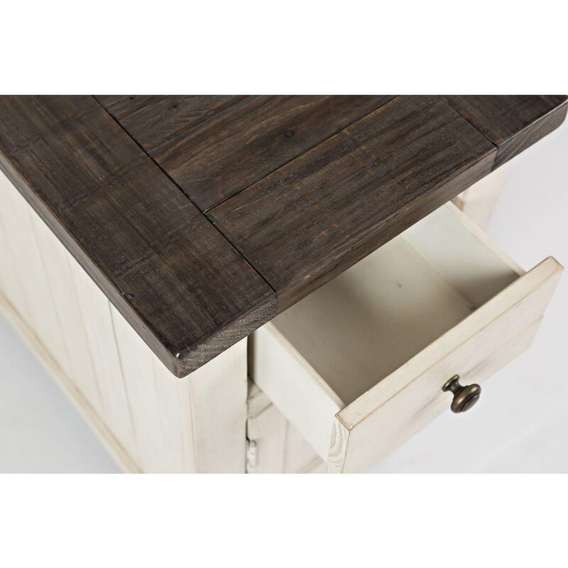 Jofran Rustic Reclaimed Pine Farmhouse Chairside Table