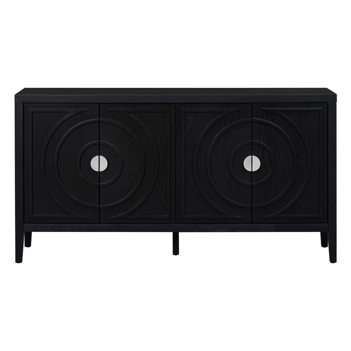 Merax Retro Circular Groove Door Sideboard