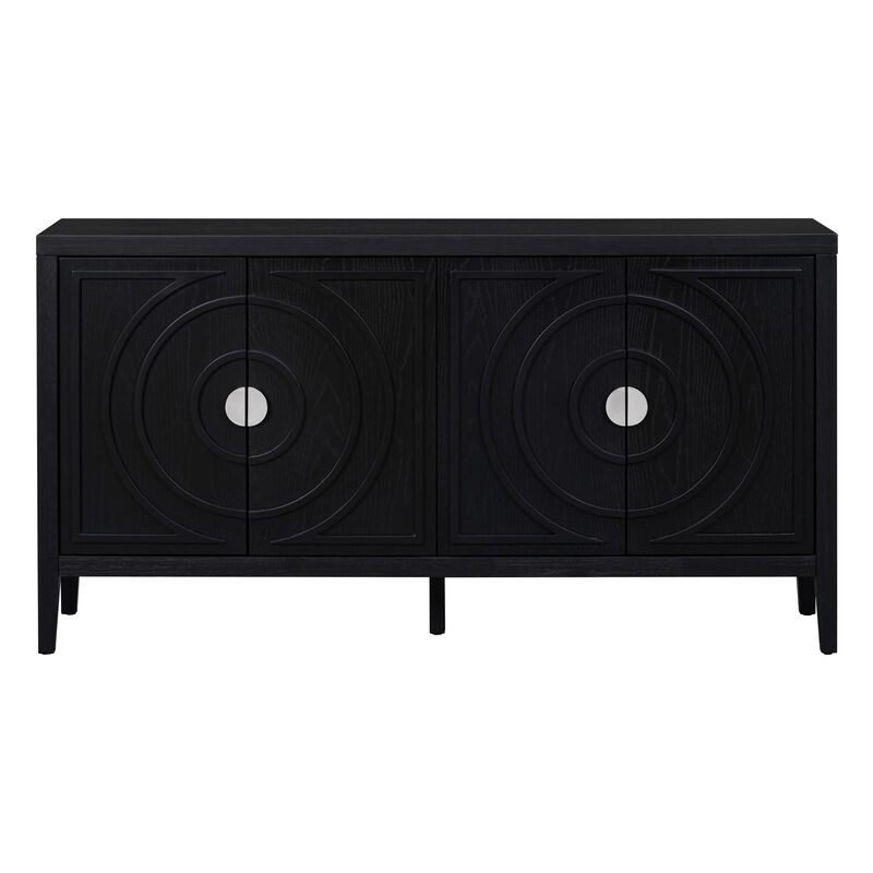 Merax Retro Circular Groove Door Sideboard